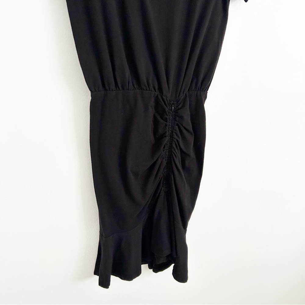Veronica Beard Hannock Black Ruched Short Sleeve T-Shirt Dress Size XS - Picture 5 of 8